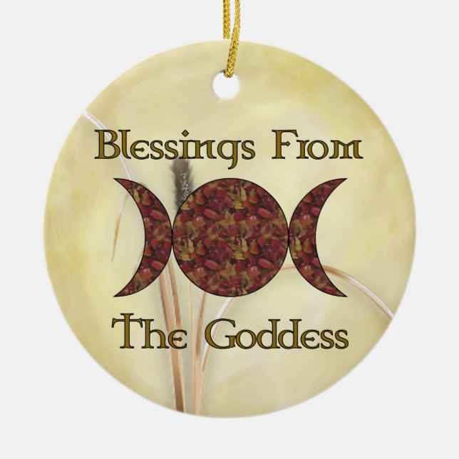 Goddess Blessings Ceramic Tree Decoration (Front)