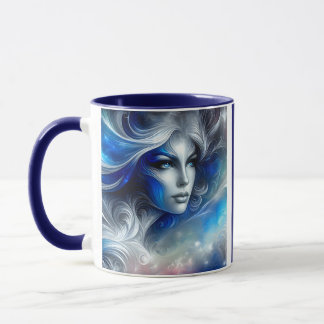 Goddess Celestial White Blue Head February -  Mug