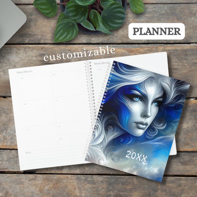 Goddess Celestial White Blue Head February - ( Planner (Creator Uploaded)