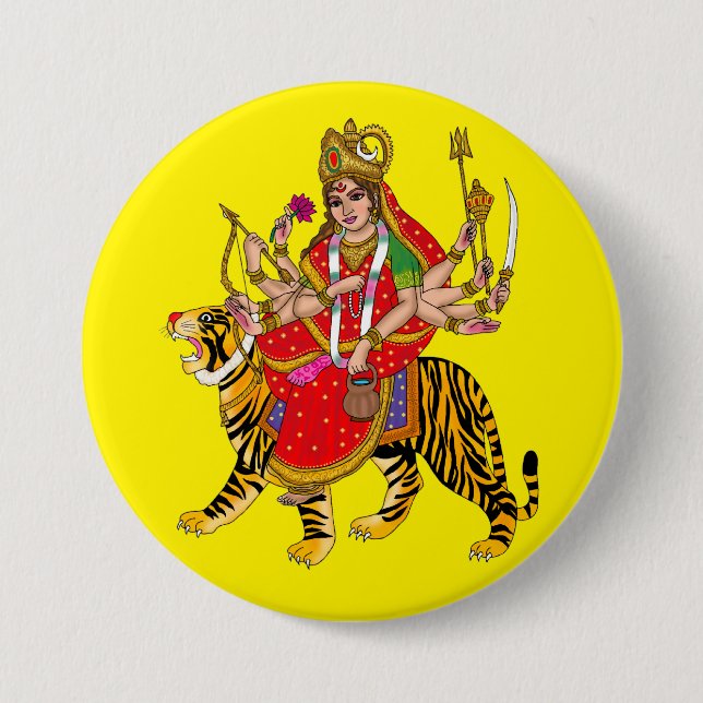 Goddess Chandraghanta Button (Front)