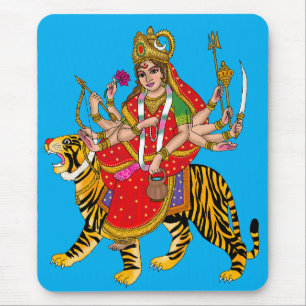 Goddess Chandraghanta Wall Clock Mouse Pad