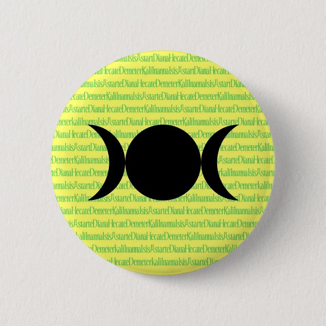 Goddess Chant (yellow) 6 Cm Round Badge (Front)