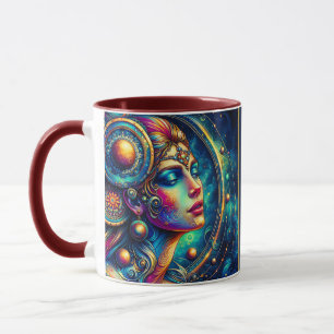 Goddess Colourful Head round Jewellery March - Mug