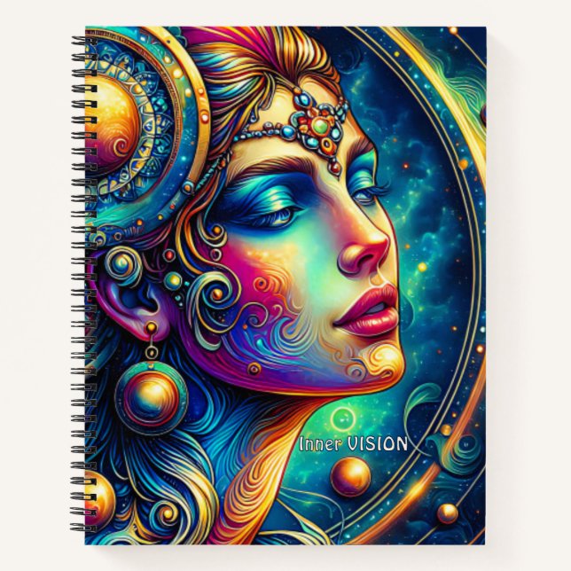 Goddess Colourful Head round Jewellery March -  Notebook (Front)