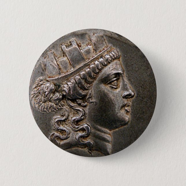 Goddess Cybele Tetradrachm 6 Cm Round Badge (Front)