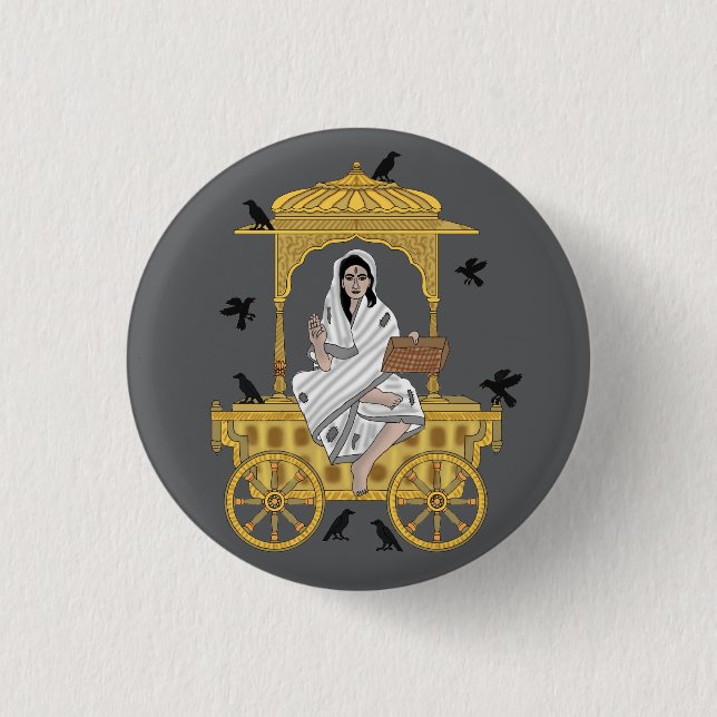 Goddess Dhumavati Button (Front)