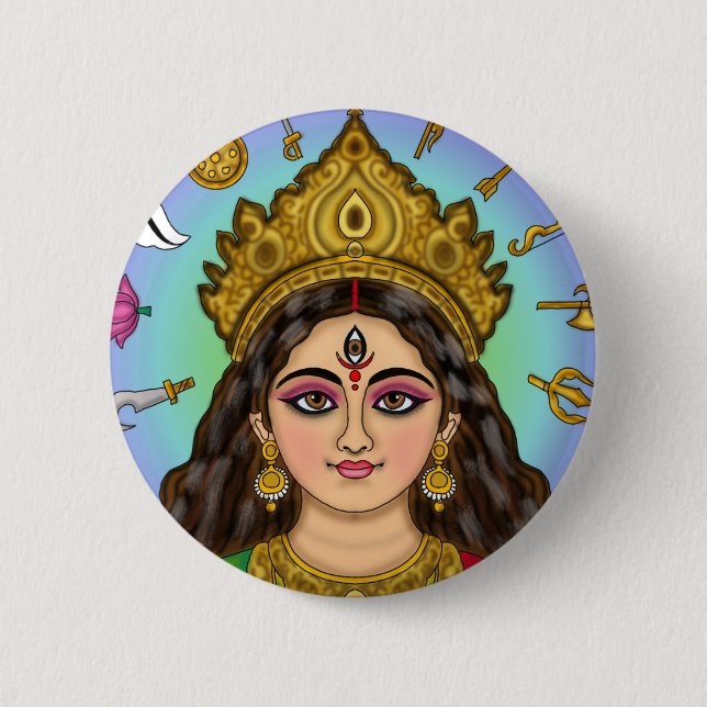 Goddess Durga Button (Front)