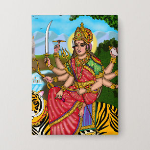 Goddess Durga Button