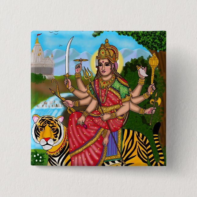 Goddess Durga Button (Front)