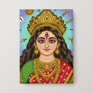 Goddess Durga Button