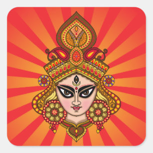 Goddess Durga Face Sticker