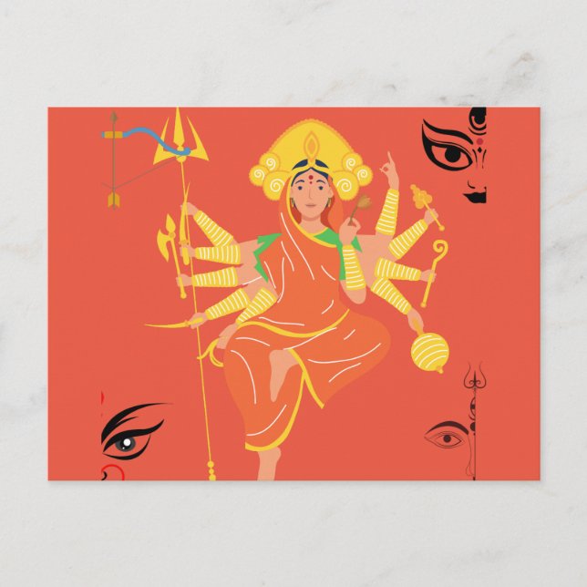 Goddess Durga  Postcard (Front)