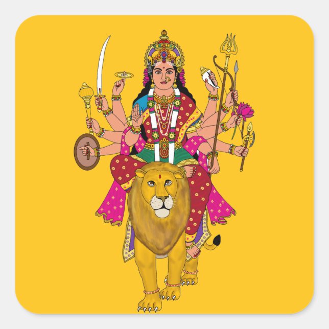 Goddess Durga Sticker – Divine Hindu Devi Spiritua (Front)