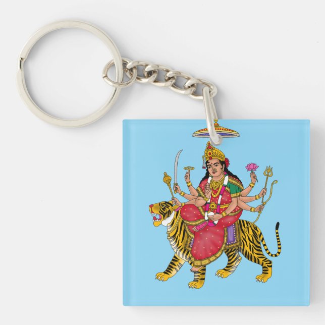 Goddess Durga T-Shirt Key Ring (Front)