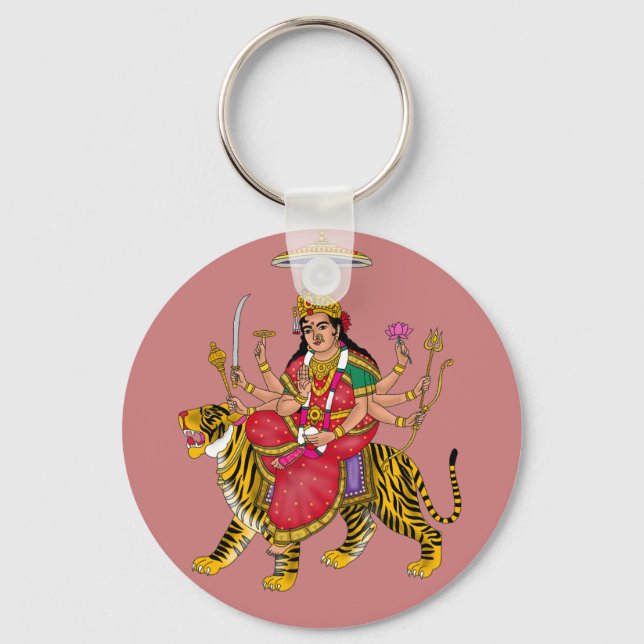 Goddess Durga T-Shirt Key Ring (Front)