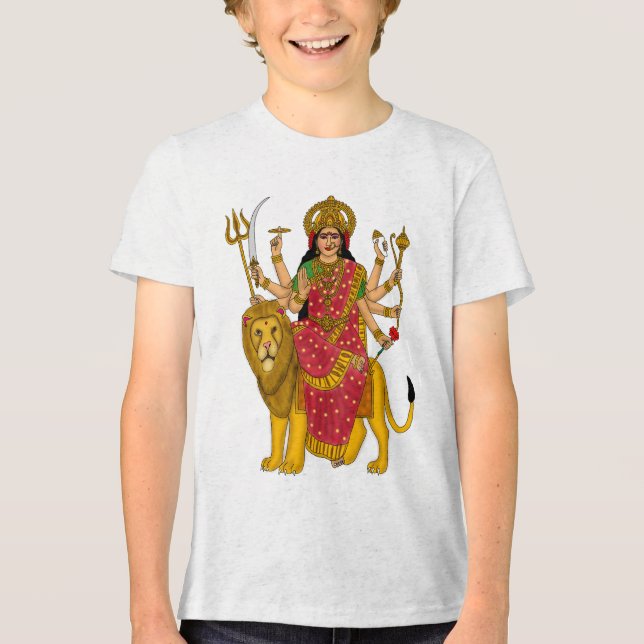 Goddess Durga T-Shirt Tri-Blend Shirt (Front)