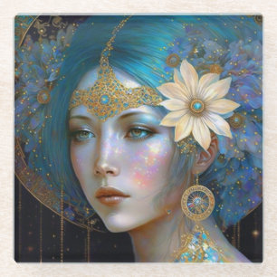 Goddess Fantasy Art Glass Coaster