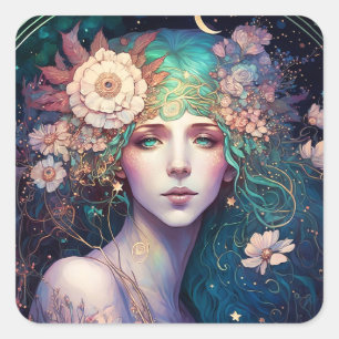 Goddess Fantasy Art Square Sticker