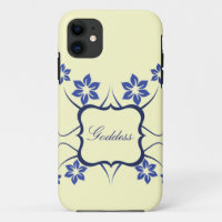 Goddess Floral iPhone 5 BT Case, Blue