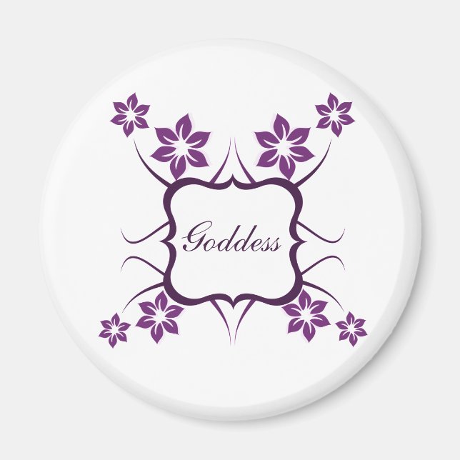Goddess Floral Magnet, Dark Purple Magnet (Front)