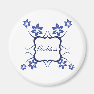 Goddess Floral Magnet, Vibrant Blue Magnet