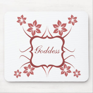 Goddess Floral Mousepad, Brick Red Mouse Pad