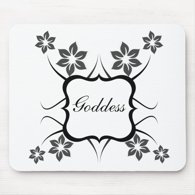 Goddess Floral Mousepad, Dark Gray Mouse Pad (Front)