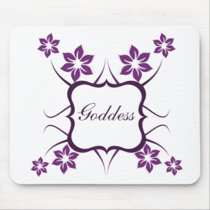 Goddess Floral Mousepad, Dark Purple Mouse Pad