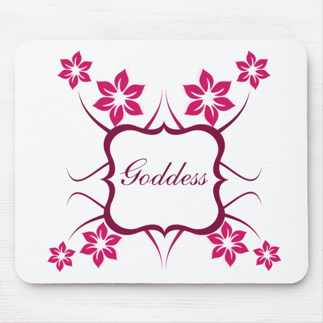 Goddess Floral Mousepad, Magenta Mouse Pad (Front)