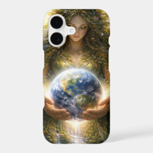 Goddess Gaia Gently Holding Planet Earth