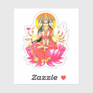 Goddess Gayatri Devi on Lotus Hindu Deity