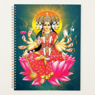 Goddess Gayatri Devi on Lotus Hindu Deity  Planner