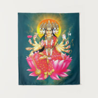 Goddess Gayatri Devi on Lotus Hindu Deity