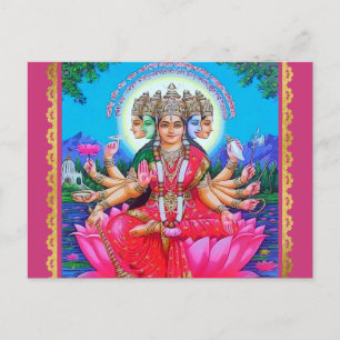 Goddess Gayatri Devi Veda Mata Deity Postcard