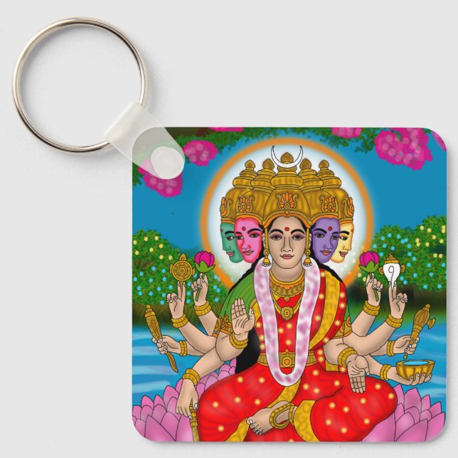 Goddess Gayatri Keychain (Front)