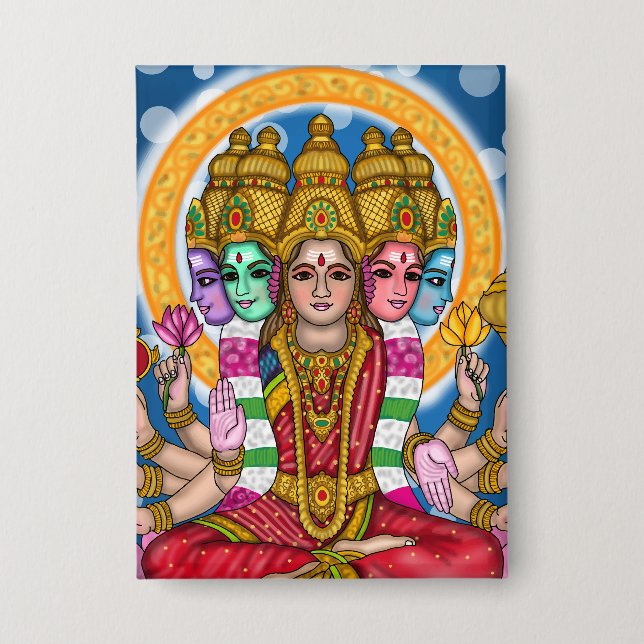 Goddess Gayatri Vintage Button (Front)