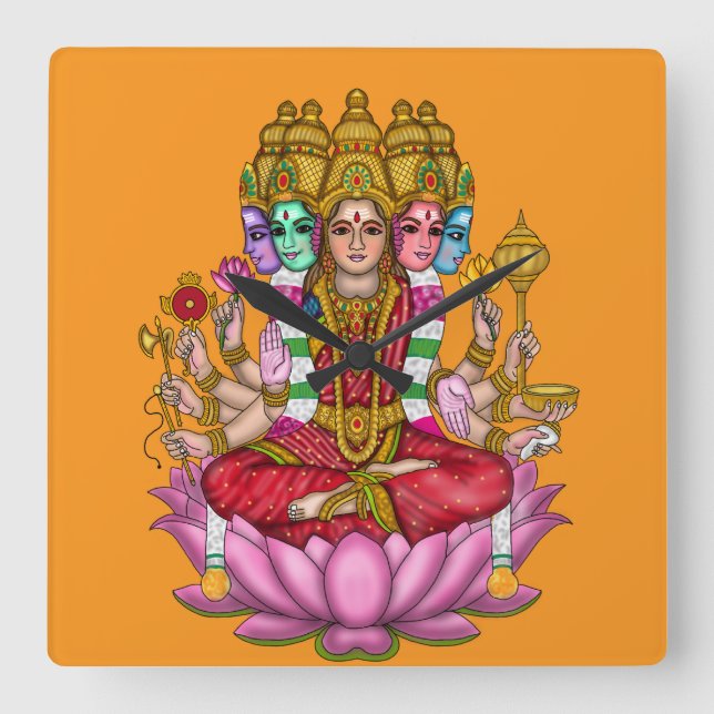 Goddess Gayatri Wall Clock (Front)