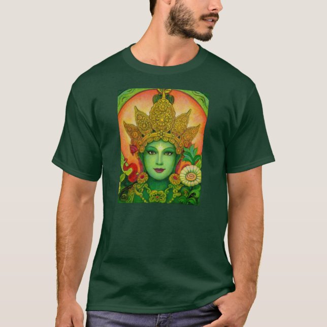 Goddess Green Tara's Face T-Shirt (Front)