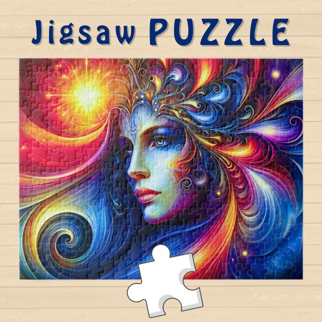 Goddess Head blue Swirls in Hair November -  Jigsaw Puzzle (Creator Uploaded)