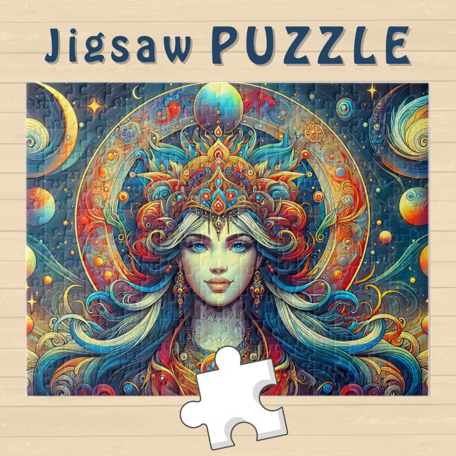 Goddess Head flowing turquoise Hair April -  Jigsaw Puzzle (Creator Uploaded)