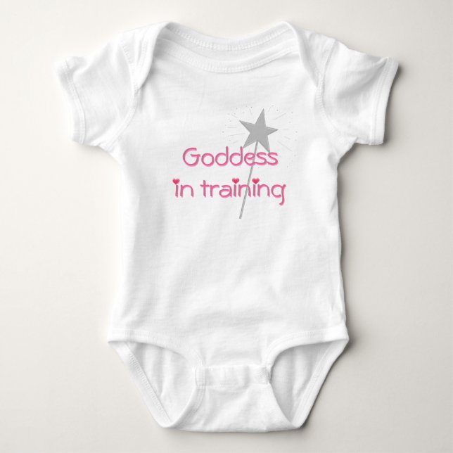 Goddess in training baby bodysuit (Front)