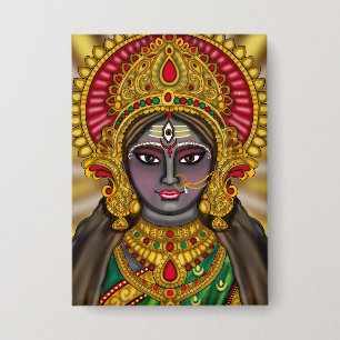 Goddess Kali Face Button