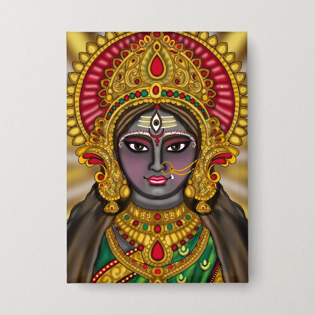 Goddess Kali Face Button (Front)