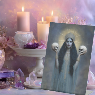 Goddess Kali Surreal Blue Vintage Style Portrait Pedestal Sign