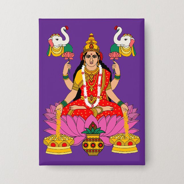 Goddess Lakshmi Button (Front)