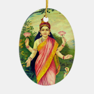 Goddess Lakshmi Ceramic Tree Decoration