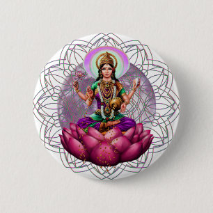 Goddess Lakshmi mandala 6 Cm Round Badge