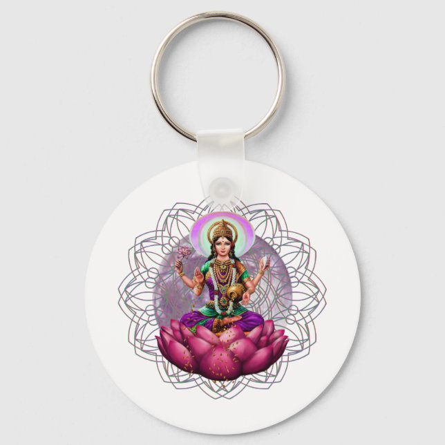 Goddess Lakshmi mandala Key Ring (Front)