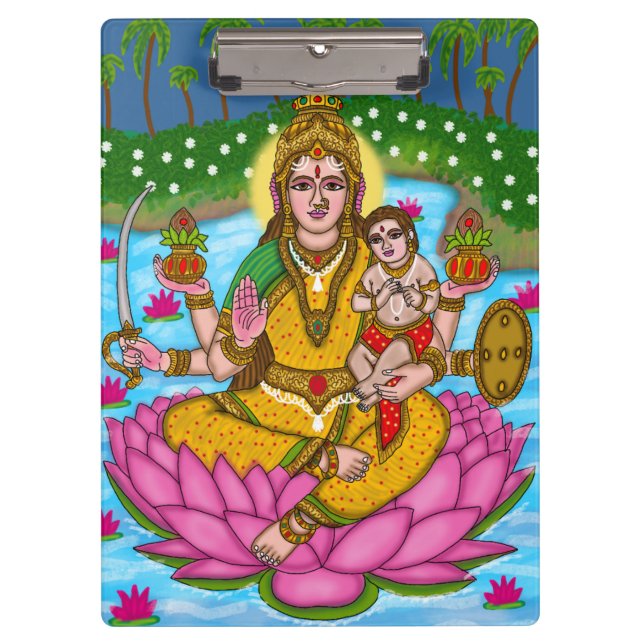 Goddess Lakshmi notebook Clipboard (Front)