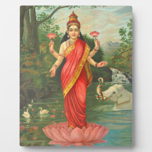 Goddess Lakshmi - Raja Ravi Varma Plaque